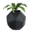 GloboStar® Artificial Garden CARNABY 20779 Επιδαπέδιο Πολυεστερικό Τσιμεντένιο Κασπώ Γλάστρα - Flower Pot Μαύρο Μ38 x Π38 x Υ38cm - ledmania.gr