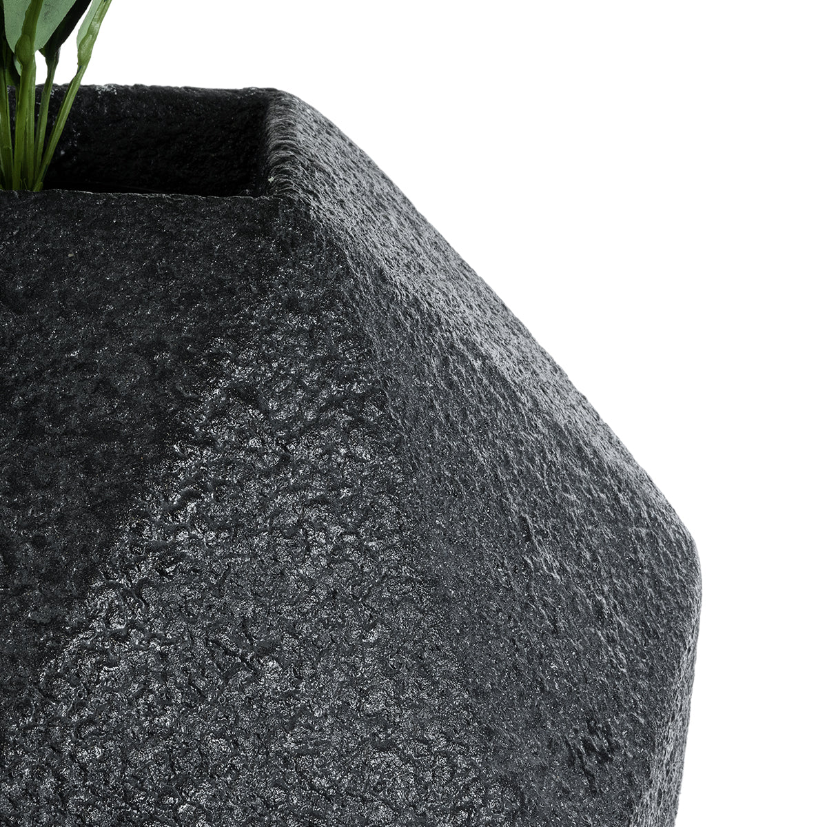 GloboStar® Artificial Garden CARNABY 20779 Επιδαπέδιο Πολυεστερικό Τσιμεντένιο Κασπώ Γλάστρα - Flower Pot Μαύρο Μ38 x Π38 x Υ38cm - ledmania.gr