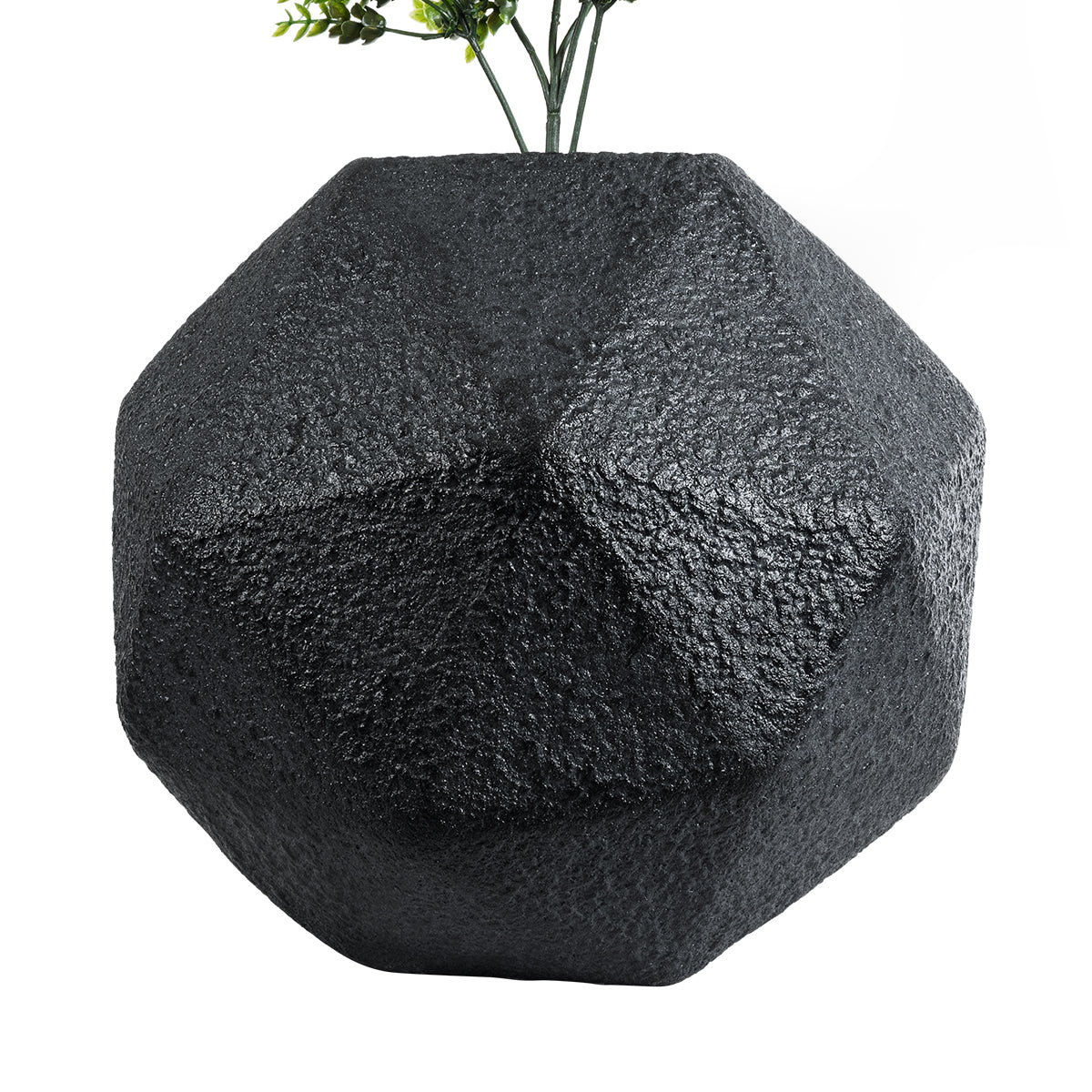 GloboStar® Artificial Garden CARNABY 20780 Επιδαπέδιο Πολυεστερικό Τσιμεντένιο Κασπώ Γλάστρα - Flower Pot Μαύρο Μ30 x Π30 x Υ30cm - ledmania.gr