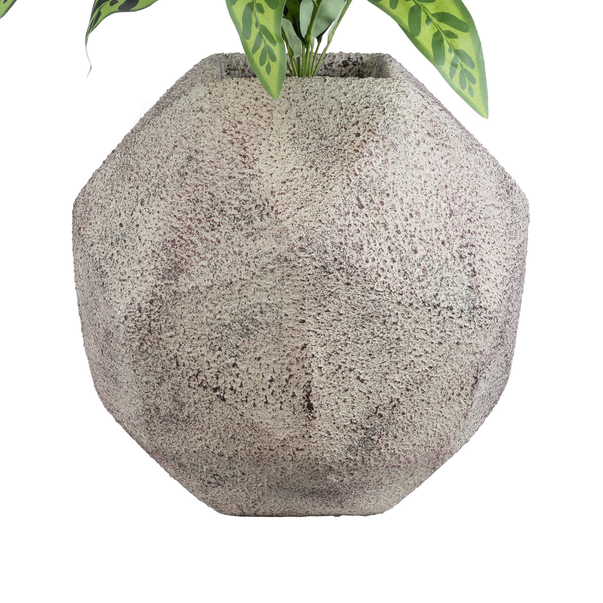 GloboStar® Artificial Garden BOROUGH 20781 Επιδαπέδιο Πολυεστερικό Τσιμεντένιο Κασπώ Γλάστρα - Flower Pot Λευκό - Μπεζ Μ38 x Π38 x Υ38cm - ledmania.gr