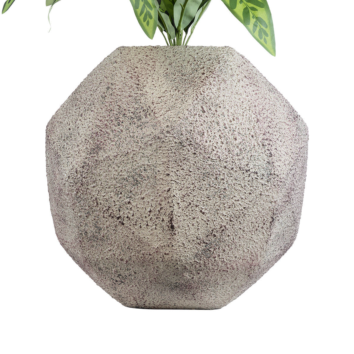 GloboStar® Artificial Garden BOROUGH 20781 Επιδαπέδιο Πολυεστερικό Τσιμεντένιο Κασπώ Γλάστρα - Flower Pot Λευκό - Μπεζ Μ38 x Π38 x Υ38cm - ledmania.gr