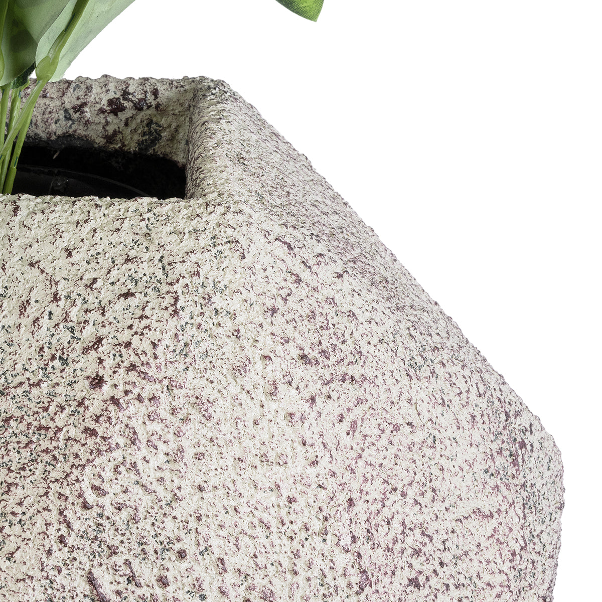 GloboStar® Artificial Garden BOROUGH 20781 Επιδαπέδιο Πολυεστερικό Τσιμεντένιο Κασπώ Γλάστρα - Flower Pot Λευκό - Μπεζ Μ38 x Π38 x Υ38cm - ledmania.gr