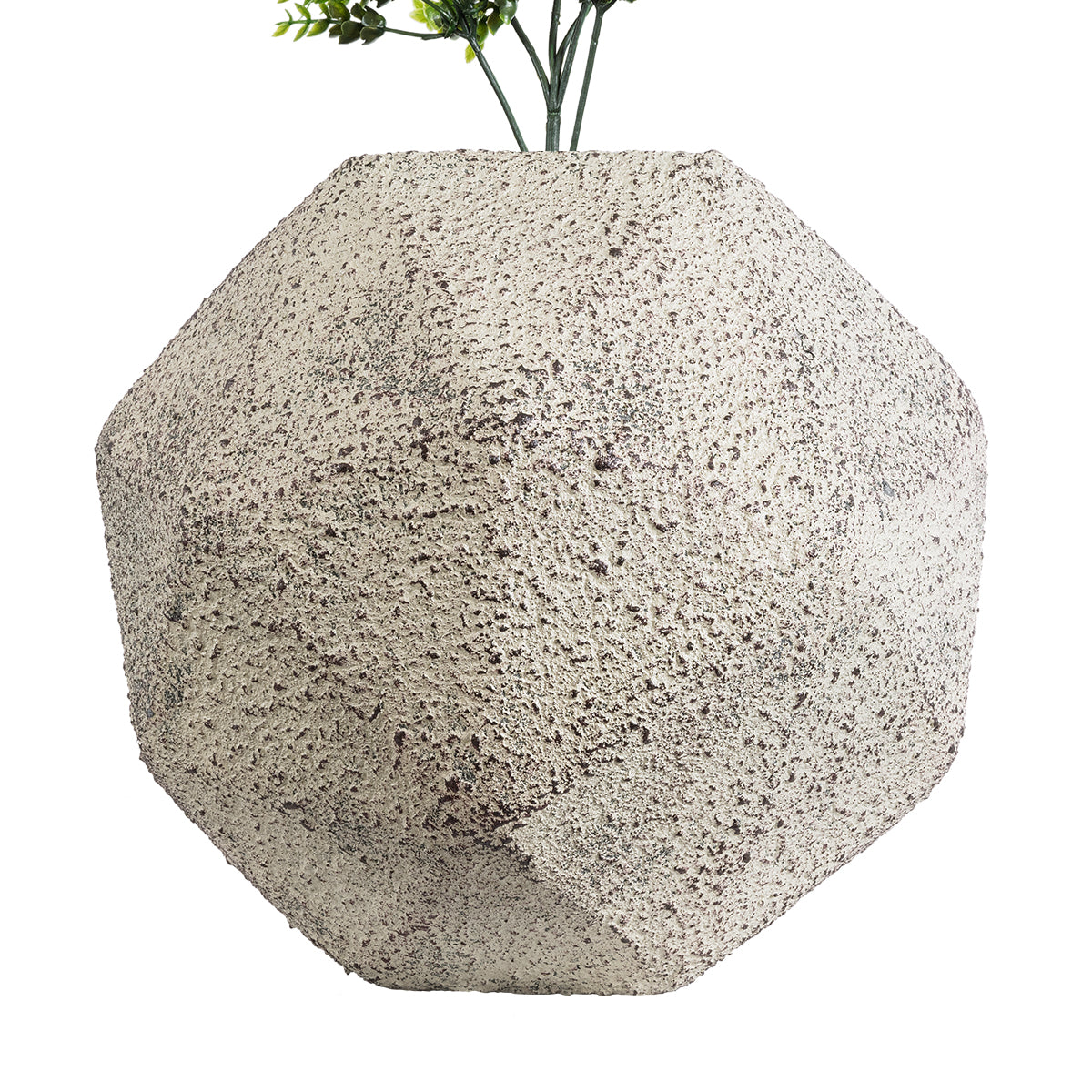 GloboStar® Artificial Garden BOROUGH 20782 Επιδαπέδιο Πολυεστερικό Τσιμεντένιο Κασπώ Γλάστρα - Flower Pot Λευκό - Μπεζ Μ30 x Π30 x Υ30cm - ledmania.gr