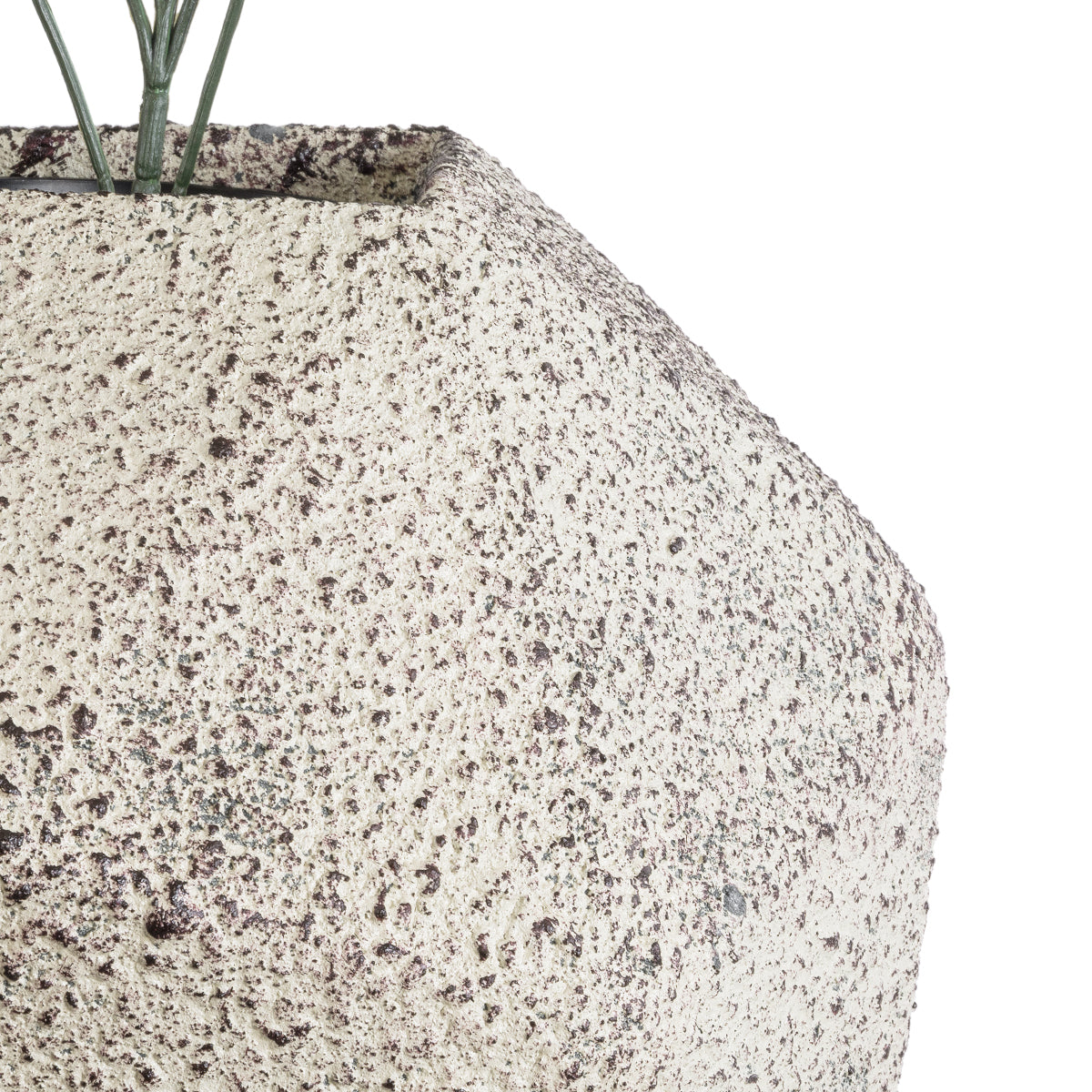 GloboStar® Artificial Garden BOROUGH 20782 Επιδαπέδιο Πολυεστερικό Τσιμεντένιο Κασπώ Γλάστρα - Flower Pot Λευκό - Μπεζ Μ30 x Π30 x Υ30cm - ledmania.gr