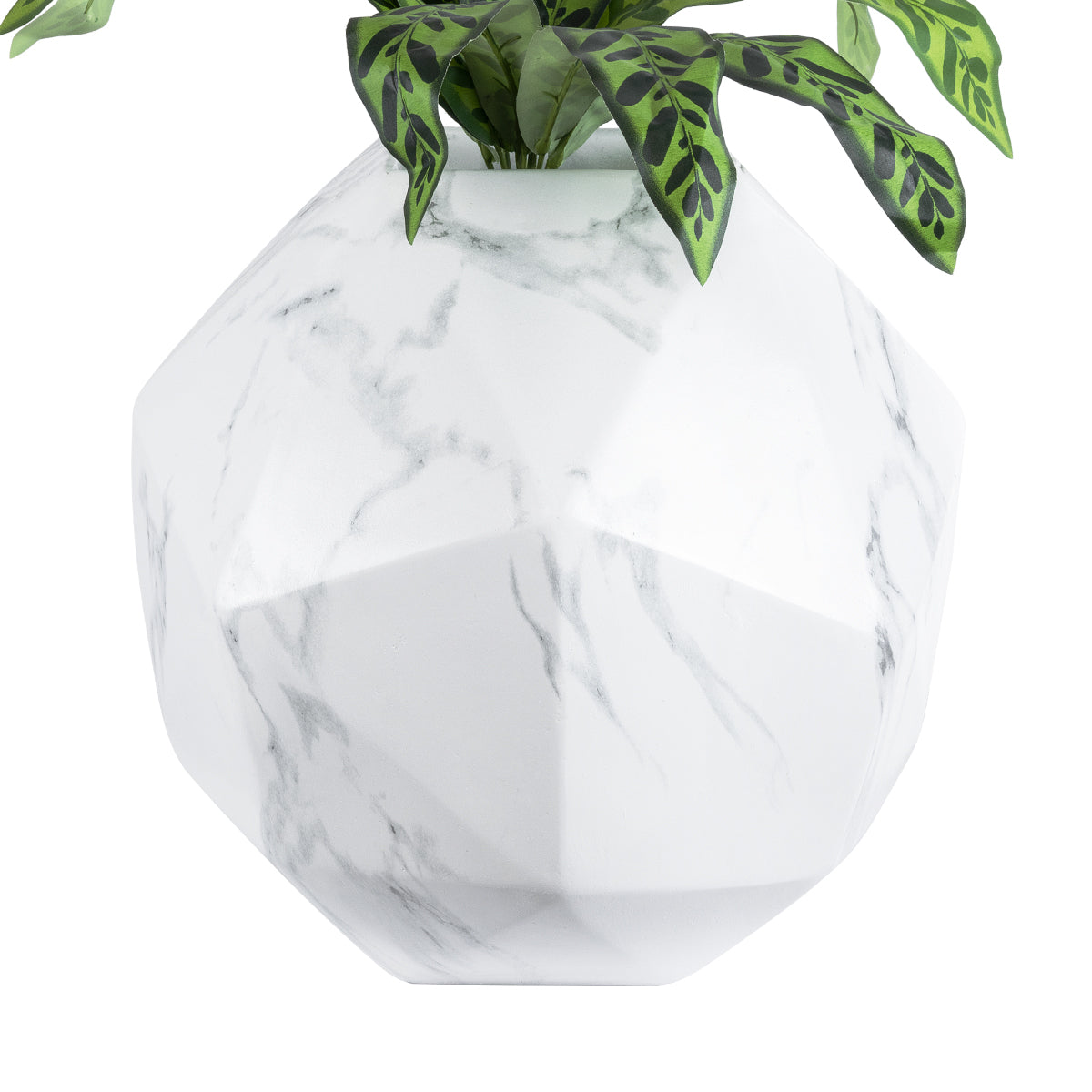 GloboStar® Artificial Garden BRIXTON 20783 Επιδαπέδιο Πολυεστερικό Τσιμεντένιο Κασπώ Γλάστρα - Flower Pot Λευκό Μ38 x Π38 x Υ38cm - ledmania.gr