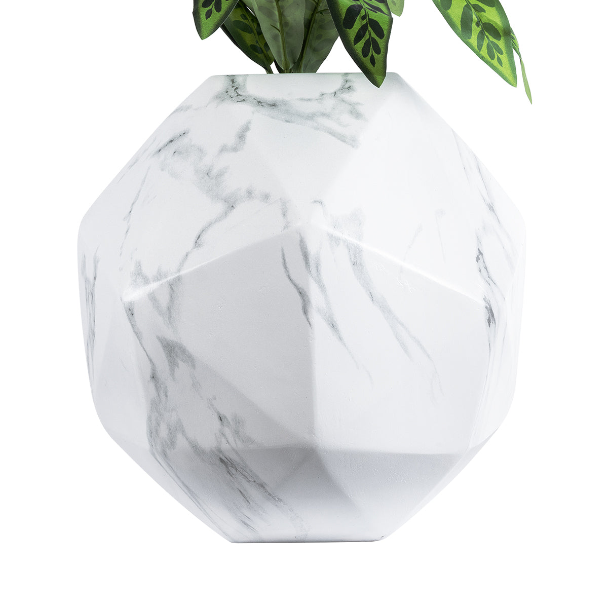 GloboStar® Artificial Garden BRIXTON 20783 Επιδαπέδιο Πολυεστερικό Τσιμεντένιο Κασπώ Γλάστρα - Flower Pot Λευκό Μ38 x Π38 x Υ38cm - ledmania.gr