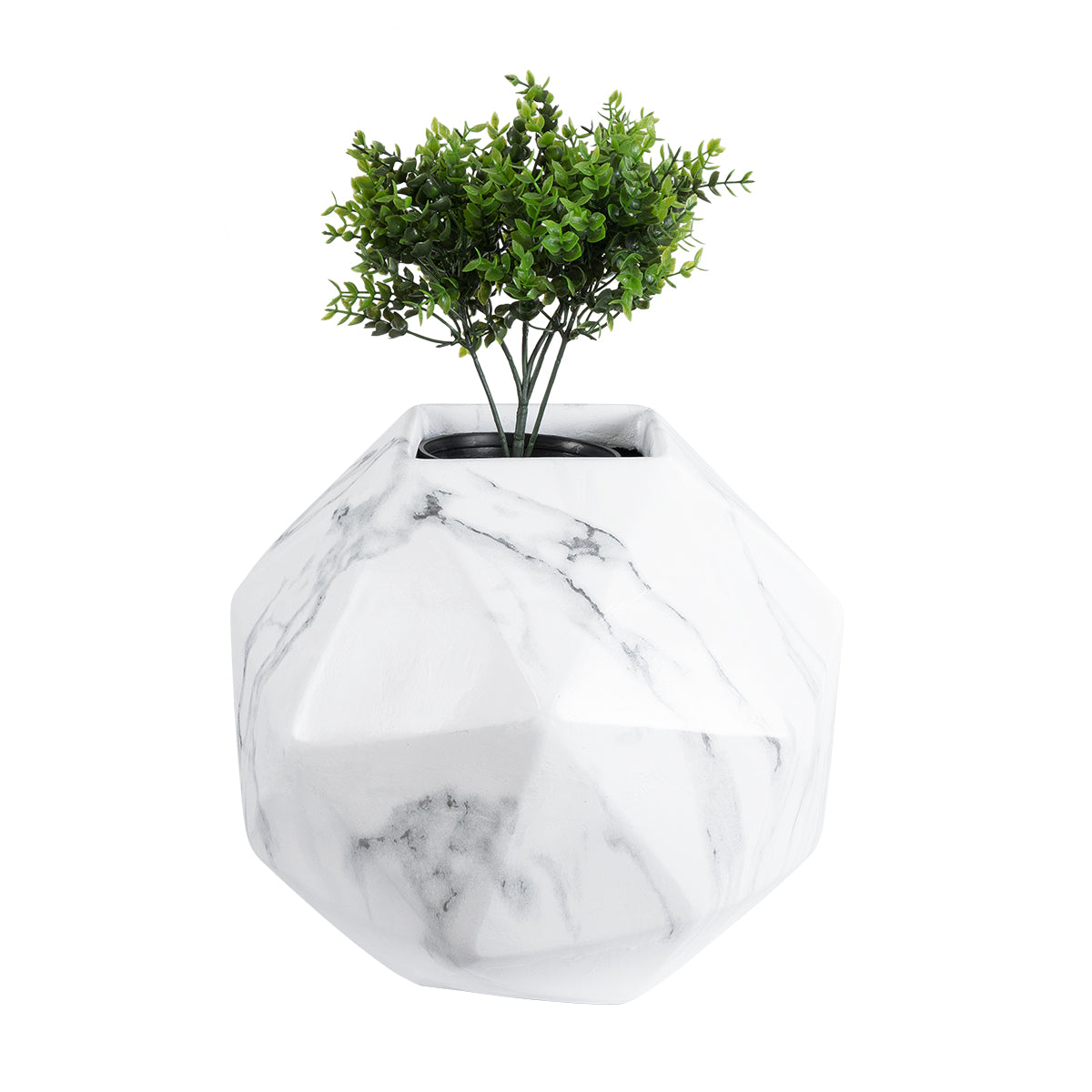 GloboStar® Artificial Garden BRIXTON 20784 Επιδαπέδιο Πολυεστερικό Τσιμεντένιο Κασπώ Γλάστρα - Flower Pot Λευκό Μ30 x Π30 x Υ30cm - ledmania.gr