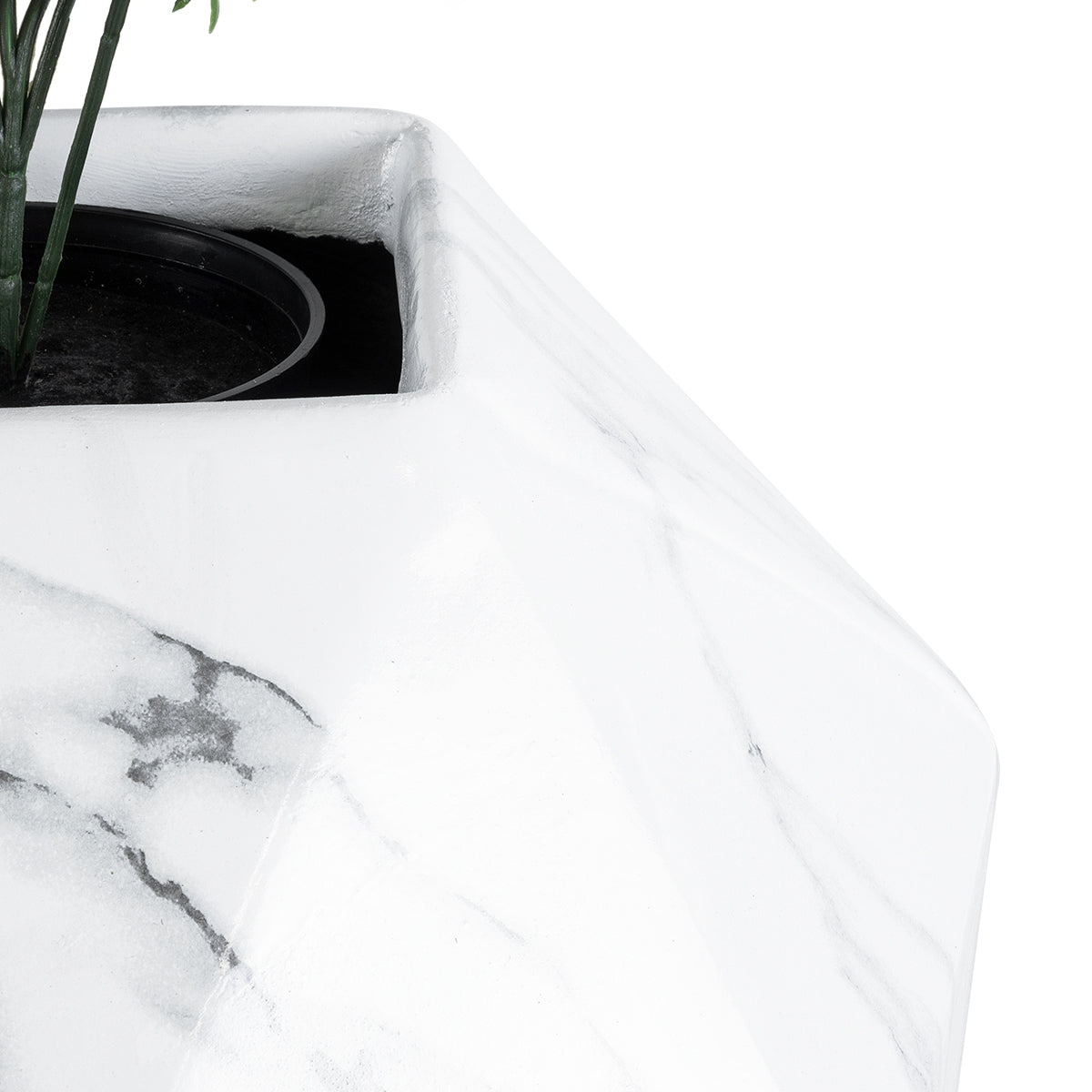 GloboStar® Artificial Garden BRIXTON 20784 Επιδαπέδιο Πολυεστερικό Τσιμεντένιο Κασπώ Γλάστρα - Flower Pot Λευκό Μ30 x Π30 x Υ30cm - ledmania.gr