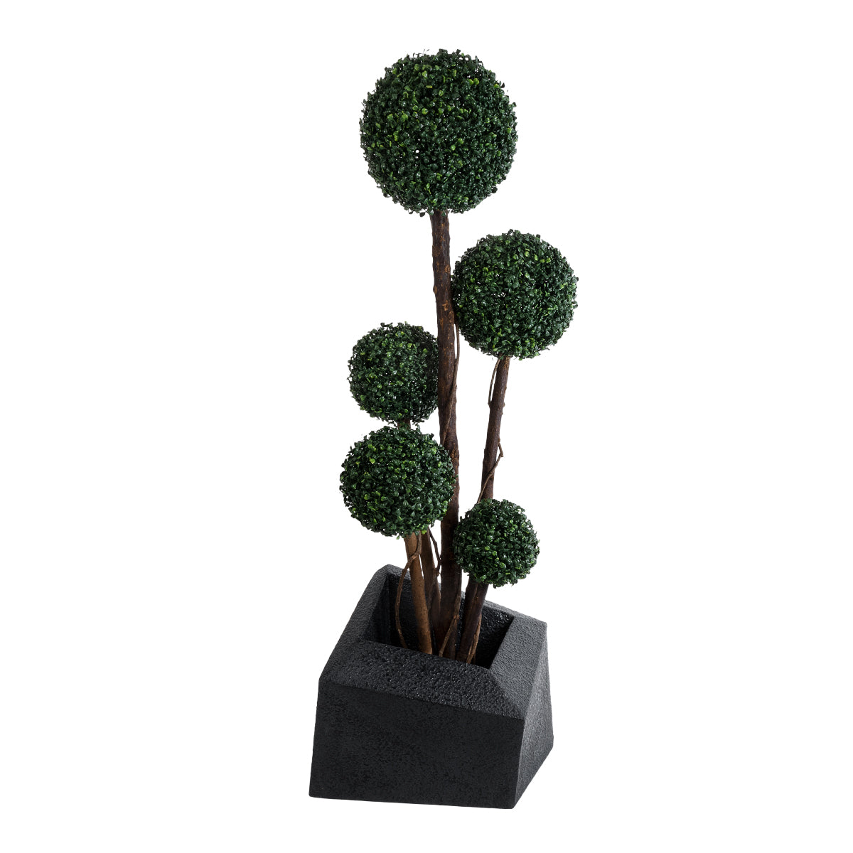 GloboStar® Artificial Garden CAMDEN 20789 Επιδαπέδιο Πολυεστερικό Τσιμεντένιο Κασπώ Γλάστρα - Flower Pot Μαύρο Μ49 x Π49 x Υ44cm - ledmania.gr