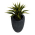 GloboStar® Artificial Garden CASTLE 20793 Διακοσμητικό Πολυεστερικό Τσιμεντένιο Κασπώ Γλάστρα - Flower Pot Μαύρο Φ35 x Υ54cm - ledmania.gr