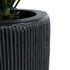 GloboStar® Artificial Garden CASTLE 20793 Διακοσμητικό Πολυεστερικό Τσιμεντένιο Κασπώ Γλάστρα - Flower Pot Μαύρο Φ35 x Υ54cm - ledmania.gr