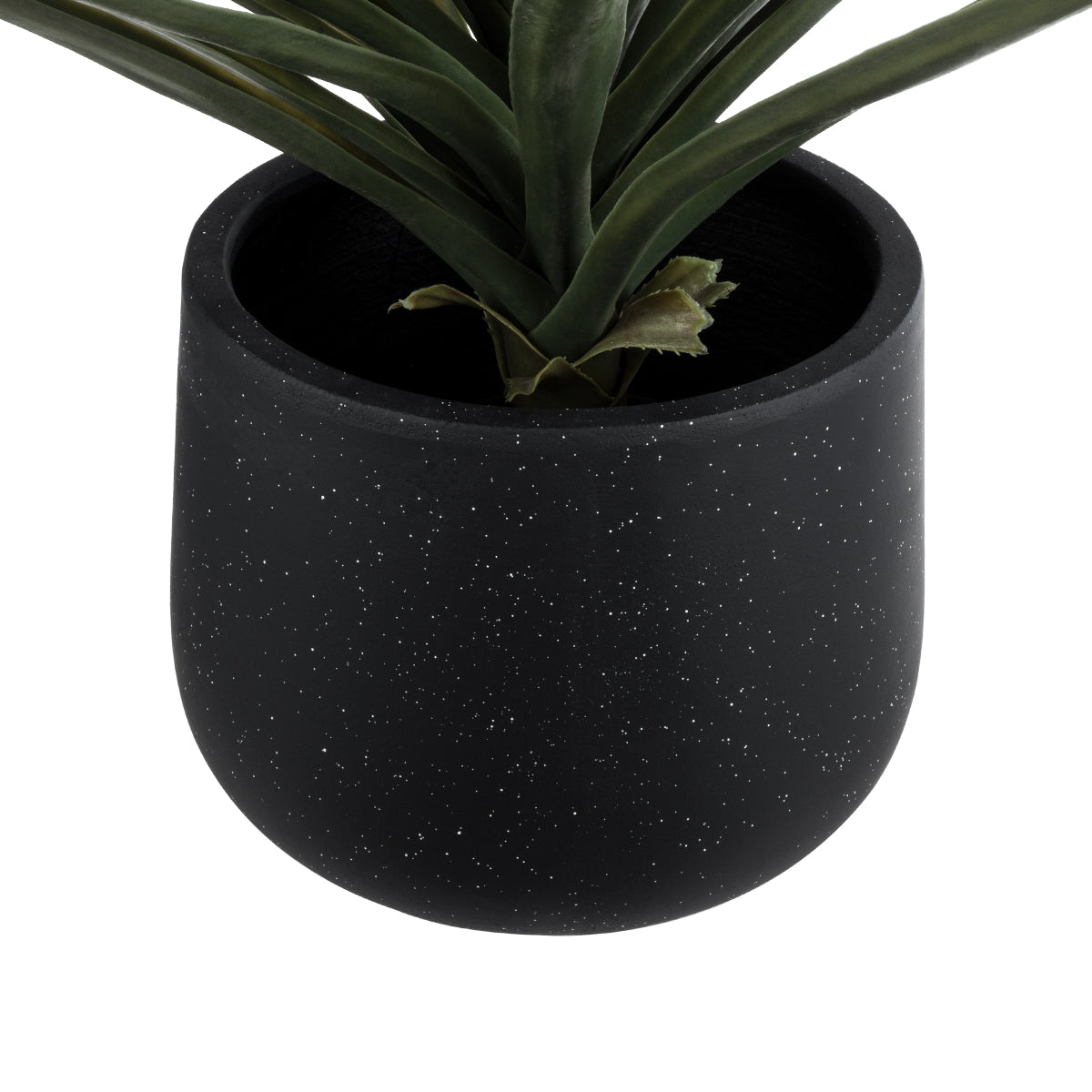 GloboStar® Artificial Garden MAYFAIR 20801 Διακοσμητικό Πολυεστερικό Τσιμεντένιο Κασπώ Γλάστρα - Flower Pot Μαύρο με Λευκές Λεπτομέριες Μ25 x Π27 x Υ30cm - ledmania.gr