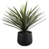 GloboStar® Artificial Garden MAYFAIR 20801 Διακοσμητικό Πολυεστερικό Τσιμεντένιο Κασπώ Γλάστρα - Flower Pot Μαύρο με Λευκές Λεπτομέριες Μ25 x Π27 x Υ30cm - ledmania.gr