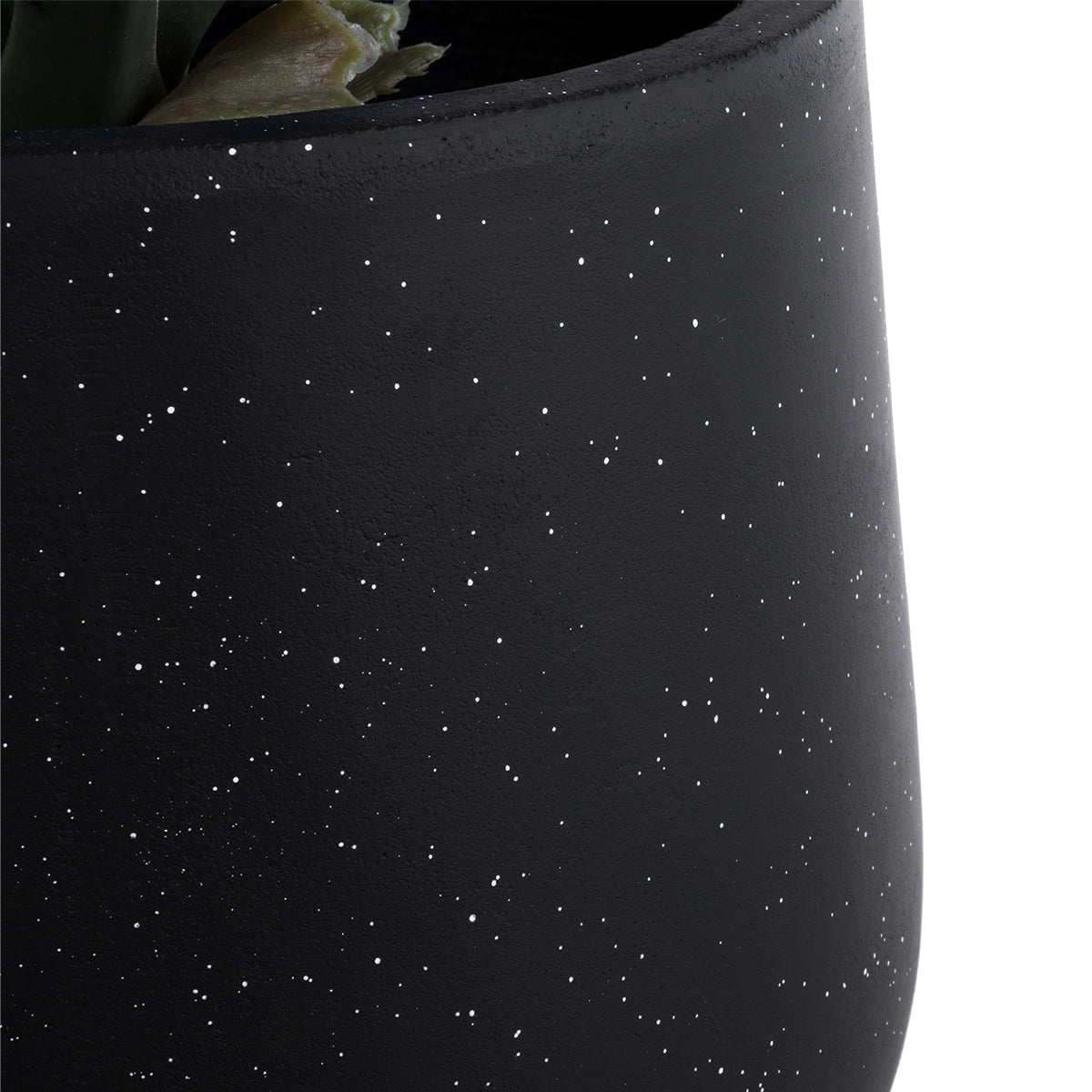 GloboStar® Artificial Garden MAYFAIR 20801 Διακοσμητικό Πολυεστερικό Τσιμεντένιο Κασπώ Γλάστρα - Flower Pot Μαύρο με Λευκές Λεπτομέριες Μ25 x Π27 x Υ30cm - ledmania.gr