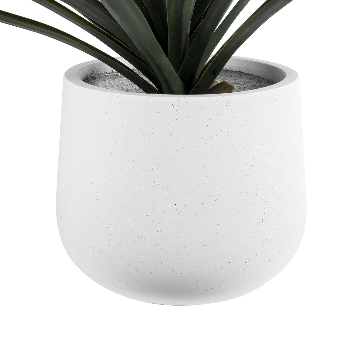 GloboStar® Artificial Garden CHELSEA 20802 Διακοσμητικό Πολυεστερικό Τσιμεντένιο Κασπώ Γλάστρα - Flower Pot Λευκό με Μαύρες Λεπτομέριες Μ25 x Π27 x Υ30cm - ledmania.gr