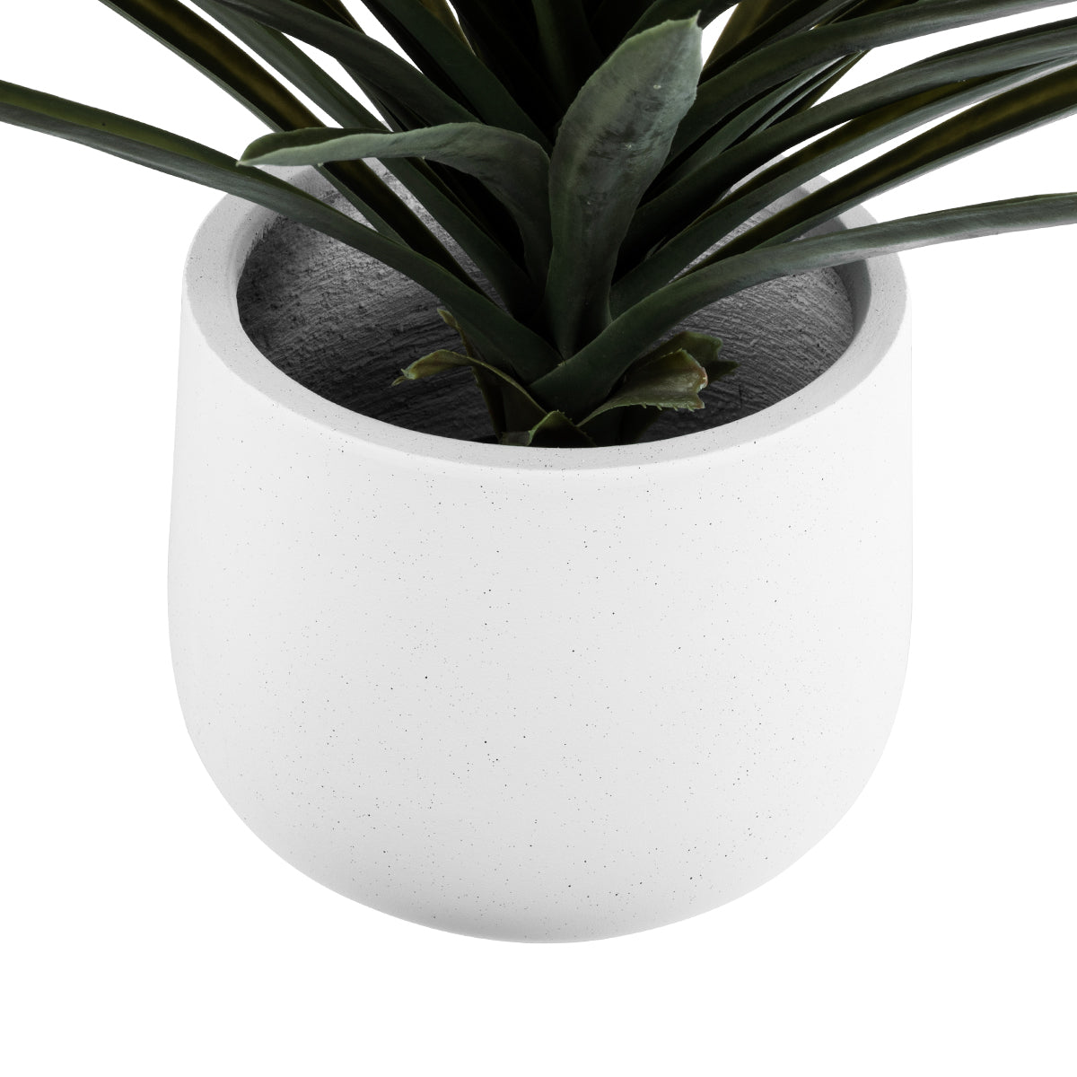 GloboStar® Artificial Garden CHELSEA 20802 Διακοσμητικό Πολυεστερικό Τσιμεντένιο Κασπώ Γλάστρα - Flower Pot Λευκό με Μαύρες Λεπτομέριες Μ25 x Π27 x Υ30cm - ledmania.gr