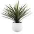 GloboStar® Artificial Garden CHELSEA 20802 Διακοσμητικό Πολυεστερικό Τσιμεντένιο Κασπώ Γλάστρα - Flower Pot Λευκό με Μαύρες Λεπτομέριες Μ25 x Π27 x Υ30cm - ledmania.gr