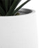 GloboStar® Artificial Garden CHELSEA 20802 Διακοσμητικό Πολυεστερικό Τσιμεντένιο Κασπώ Γλάστρα - Flower Pot Λευκό με Μαύρες Λεπτομέριες Μ25 x Π27 x Υ30cm - ledmania.gr