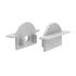 SET OF GREY PLASTIC END CAPS FOR P101, 1 WITHOUT HOLE & 1 WITH HOLE - ledmania.gr