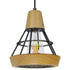 GloboStar® AKRON 10001133 Μοντέρνο Κρεμαστό Φωτιστικό Οροφής Μονόφωτο Μπεζ Ξύλινο με Μεταλλικό Πλέγμα Φ19 x Y22cm - ledmania.gr