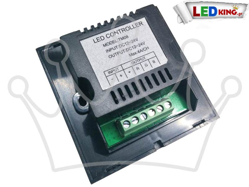 LED RGB Controller Μαύρο Τοίχου Αφής 12v (144w) - 24v (288w) DC GloboStar 77409 - ledmania.gr