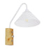 GloboStar® ALESSIA 01458 Μοντέρνο Φωτιστικό Τοίχου Απλίκα Μονόφωτο Λευκό με Ξύλινη Βάση και Διακόπτη ON/OFF Μεταλλικό Φ18 x Y29cm - ledmania.gr