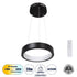 GloboStar® NEMESIS 61152 Κρεμαστό Φωτιστικό Δαχτυλίδι-Κύκλος LED CCT 20W 2356lm 360° AC 220-240V - Εναλλαγή Φωτισμού μέσω Τηλεχειριστηρίου All In One Ψυχρό 6000k+Φυσικό 4500k+Θερμό 2700k Dimmable Φ25cm - Μαύρο - 3 Years Warranty - ledmania.gr