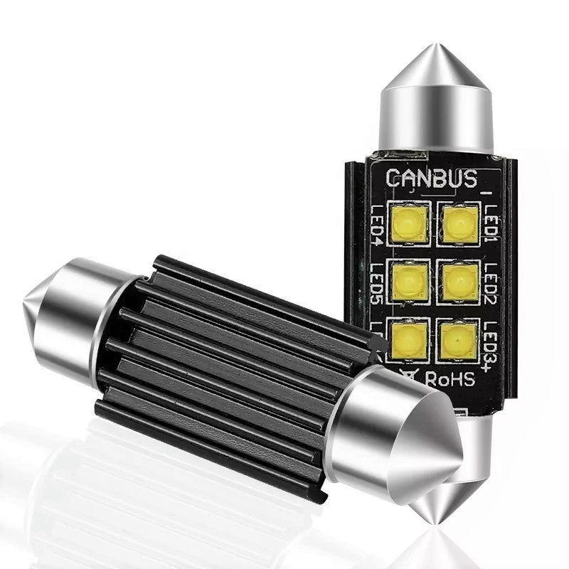 41mm Canbus Led Λάμπας Πλαφονιέρας Αυτοκινήτου Festoon Θερμό Λευκό DC 12V C10W C5W Festoon τεμ.1 - ledmania.gr