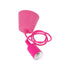 GloboStar® CABLITO 61552 Μοντέρνο Κρεμαστό Φωτιστικό Οροφής Μονόφωτο 1 x E27 Φούξια Σιλικόνης Ανάρτηση με Υφασμάτινο Καλώδιο Φ4 x Υ110cm - ledmania.gr
