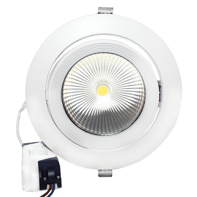 WHITE LED RECESSED MOVABLE LUMINAIRE 30W 4000K 60° 2480LM 230V Ra80 - ledmania.gr