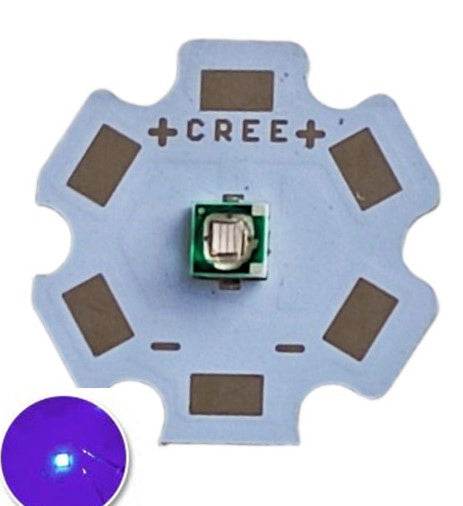 UVA-3W Cree LED XPE Υψηλής Ισχύος LED Chip-20mm PCB Board-3.2-3.6vdc UV 365-370nm-Λευκο 1 τεμ. - ledmania.gr