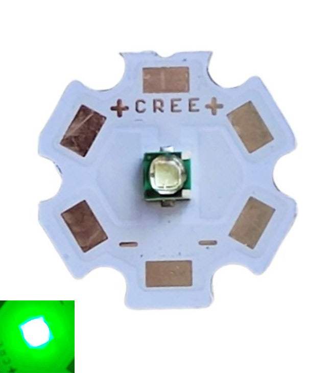 3W Cree LED XPE Υψηλής Ισχύος LED Chip-20mm PCB Board-3.2-3.6vdc-Πρασινο 520nm-1τεμ. - ledmania.gr