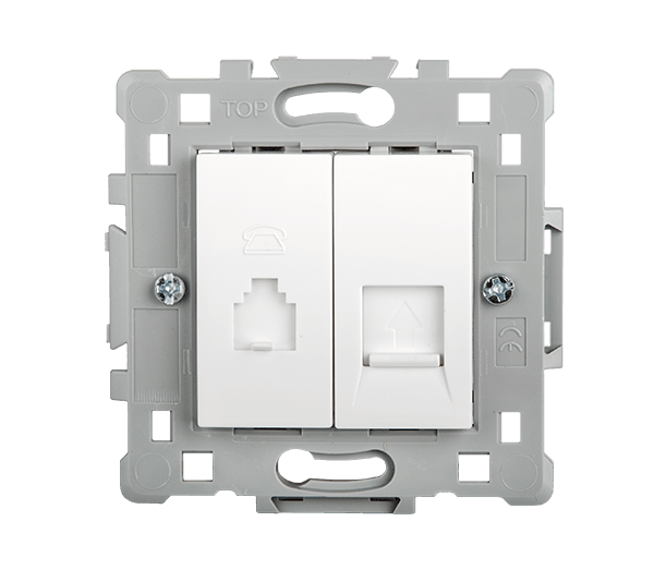 ΠΡΙΖΑ RJ11+RJ45 ΛΕΥΚΗ EL0646 SPLENDOR - ledmania.gr