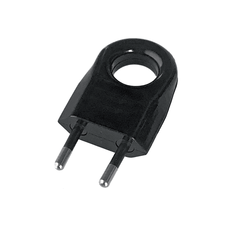 TWO PIN PLUG WITH EXTRACTION RING 6A BLACK - ledmania.gr