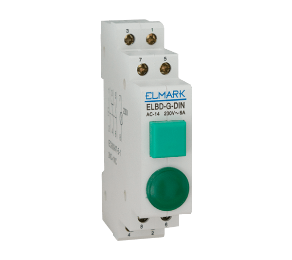 ΜΠΟΥΤΟΝ ΜΕ ΛΥΧΝΙΑ ELBD-R-DIN 2NO+1NC ΚΟΚΚΙΝΟ 230V - ledmania.gr