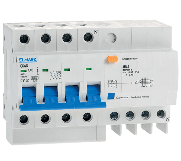ΣΥΝΔΥΑΣΜΟΣ ΡΕΛΕ ΔΙΑΡΡΟΗΣ JEL6 C40 3P+N 40A/300MA - ledmania.gr
