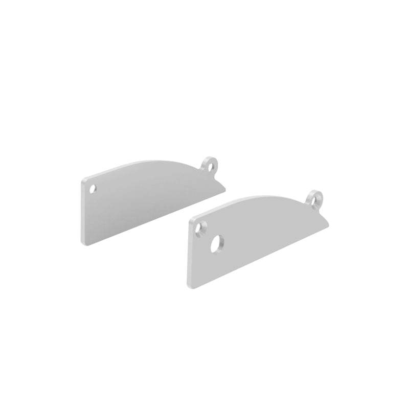 SET OF SILVER PLASTIC END CAPS FOR P173, 1 WITHOUT HOLE & 1 WITH HOLE - ledmania.gr