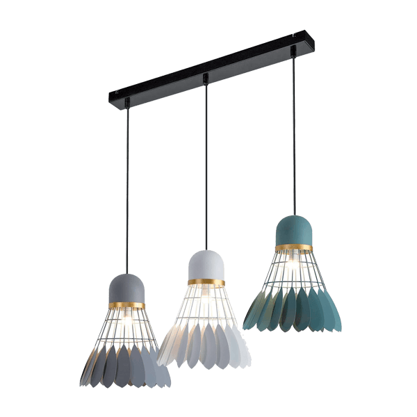 SHUTTLE PENDANT 3xE27 WHITE/GREY/GREEN - ledmania.gr