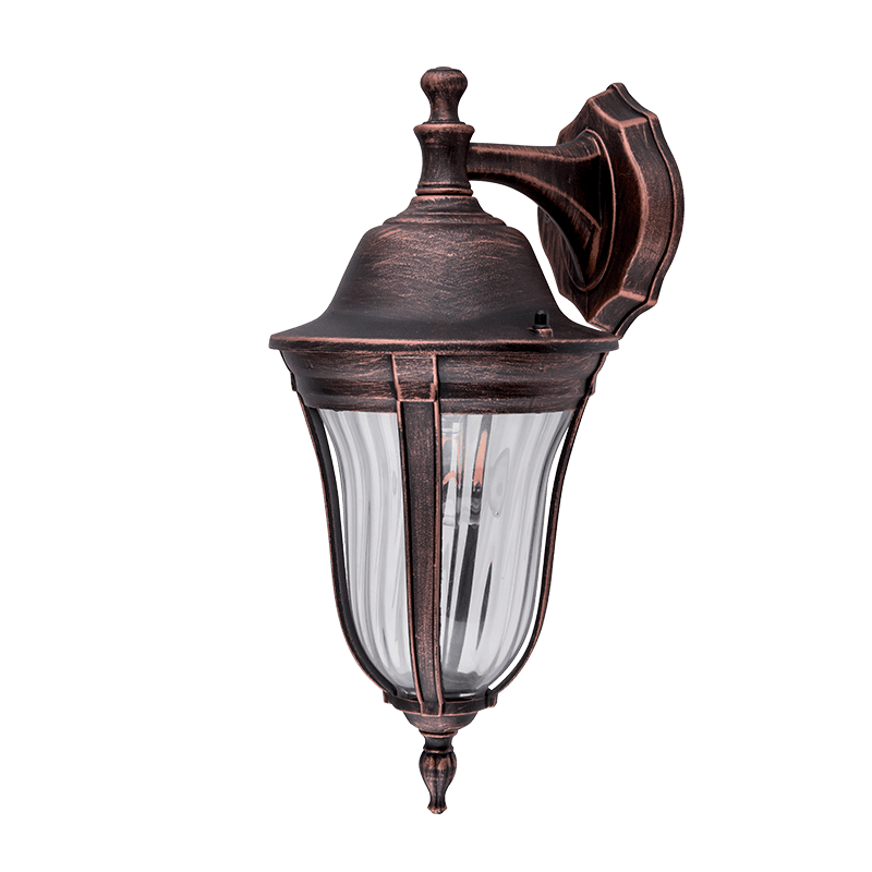 MARK ΦΑΝΑΡΙ ΠΡΟΣ ΤΑ ΚΑΤΩ 1XE27 ΜΑΥΡΟ-ΧΑΛΚΟΣ - ledmania.gr