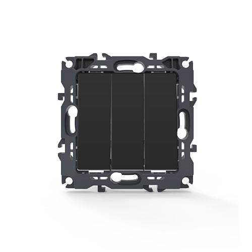 PRIME ΔΙΑΚΟΠΤΗΣ ΤΡΙΠΛΟΣ ΑΠΛΟΣ ΜΕ ΒΙΔΑ 1+1+1P 10AX 250VAC IP20 MAT ΑΝΘΡΑΚΙ - ledmania.gr