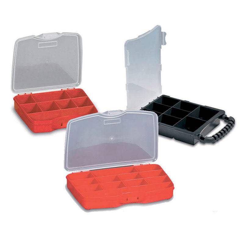 PLASTIC ORGANIZER WITH DIVIDERS 12 SECTIONS RED - ledmania.gr
