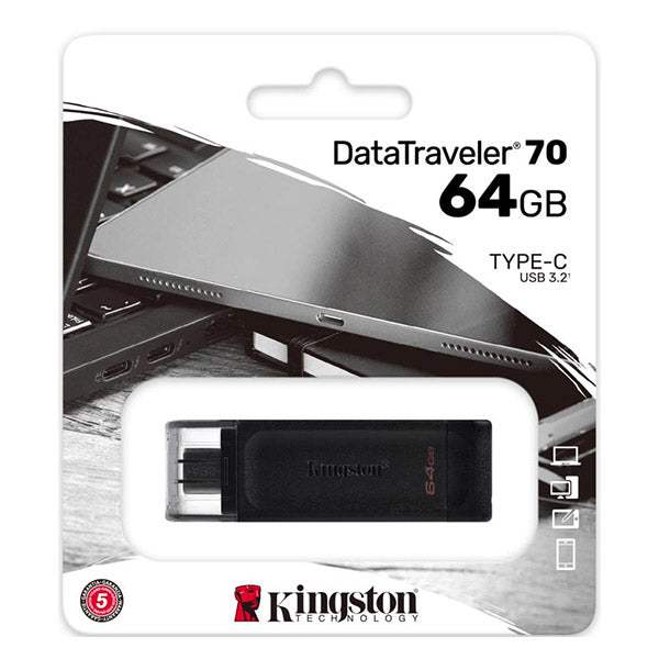 KINGSTON DATA TRAVELER 70 TYPE C 64GB USB 3.2 DT70/64GB - ledmania.gr
