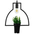 GloboStar® FLOWERPOT 10001209 Μοντέρνο Κρεμαστό Φωτιστικό Οροφής Μονόφωτο Μαύρο Μεταλλικό με Διακοσμητικό Φυτό Φ34 x Y34cm - ledmania.gr