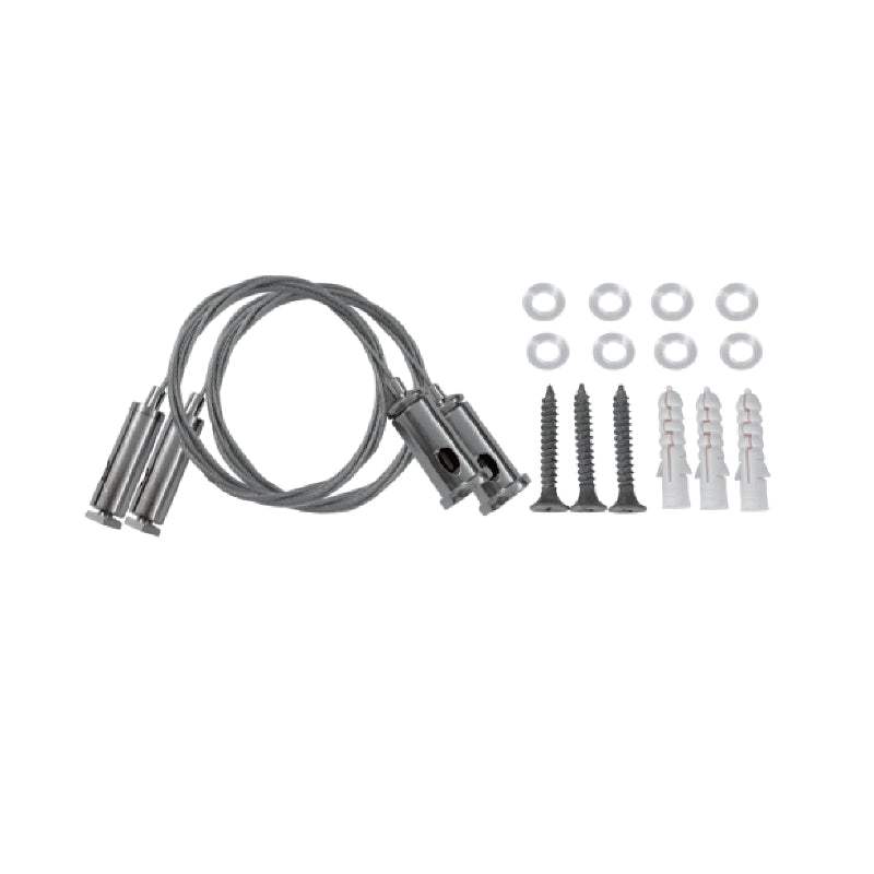 HANGING KIT FOR PROFILE WITH 1PC STEEL WIRE 2m & INSTALLATION ACCESSORIES - ledmania.gr
