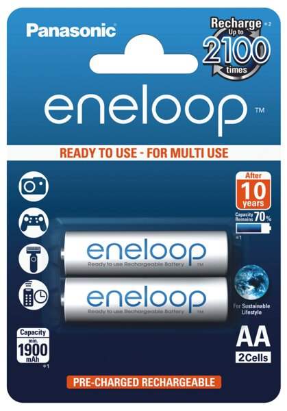 PANASONIC ENELOOP R6 AA 2000mAh BK-3MCCE/2BE BL2 - ledmania.gr
