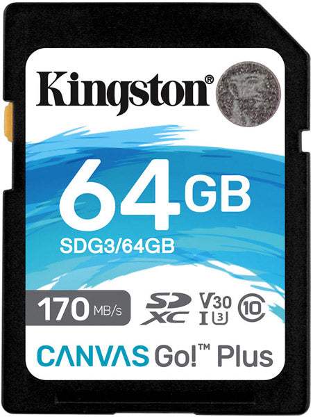 KINGSTON SDG3/64GB CANVAS GO PLUS 64GB SDXC 170R CLASS 10 UHS-I U3 V30 - ledmania.gr