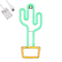 GloboStar® 78574 Φωτιστικό Ταμπέλα Φωτεινή Επιγραφή NEON LED Σήμανσης CACTUS 5W με Καλώδιο Τροφοδοσίας USB - Μπαταρίας 3xAAA (Δεν Περιλαμβάνονται) - Πράσινο - Κίτρινο - ledmania.gr