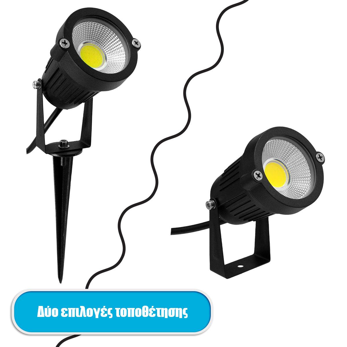 GloboStar® 75581 Προβολάκι Κήπου Καρφωτό - Δαπέδου Bridgelux COB LED 10W 1200lm 35° DC 12-24V Αδιάβροχο IP67 Ψυχρό Λευκό 6000K Dimmable - ledmania.gr