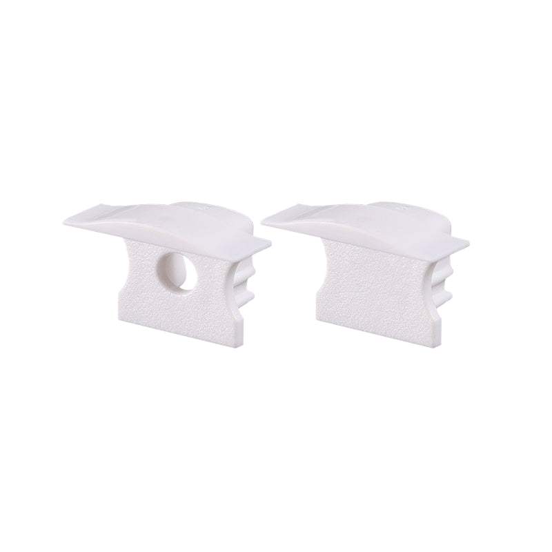 SET OF WHITE PLASTIC END CAPS FOR PROFILE P115,P116 1 WITHOUT HOLE & 1 WITH HOLE - ledmania.gr