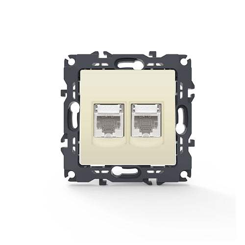 PRIME ΠΡΙΖΑ ΔΙΚΤΥΟΥ 2xRJ45 CAT6 UTP IP20 ΙΒΟΥΑΡ - ledmania.gr
